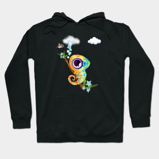 Cute lizard hummingbird friends Hoodie